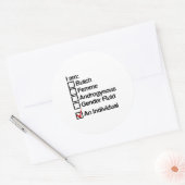 Ik ben een persoon (gedrag) ronde sticker (Envelop)