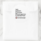 Ik ben een persoon (gedrag) ronde sticker (Tas)