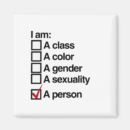 Ik ben een persoon - non-discriminatie magneet (Voorkant)
