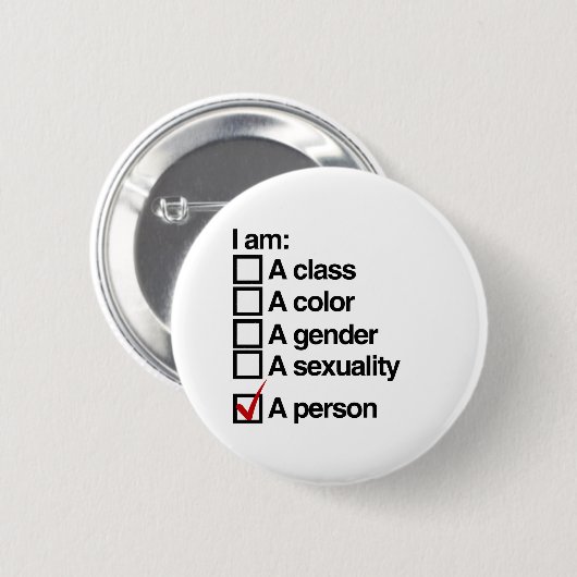 Ik ben een persoon - non-discriminatie ronde button 5,7 cm (Voorkant /achterkant)