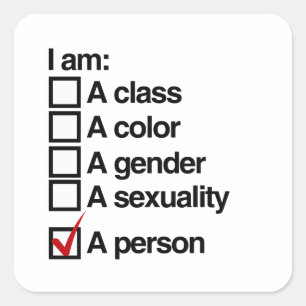 Ik ben een persoon - non-discriminatie vierkante sticker