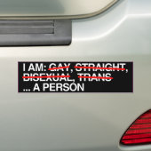 IK BEN EEN PERSOON.png Bumpersticker (Op auto)