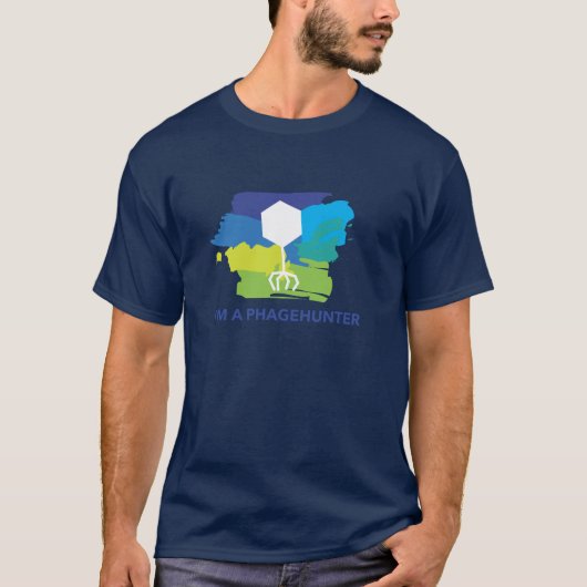 Ik ben een Phagehunter Logo T-Shirt (blauw/groen) (Voorkant)