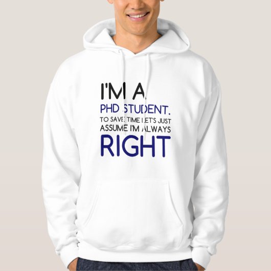 IK BEN EEN PHD STUDENT HOODIE (Voorkant)
