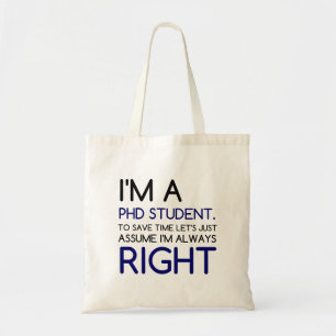 IK BEN EEN PHD STUDENT TOTE BAG