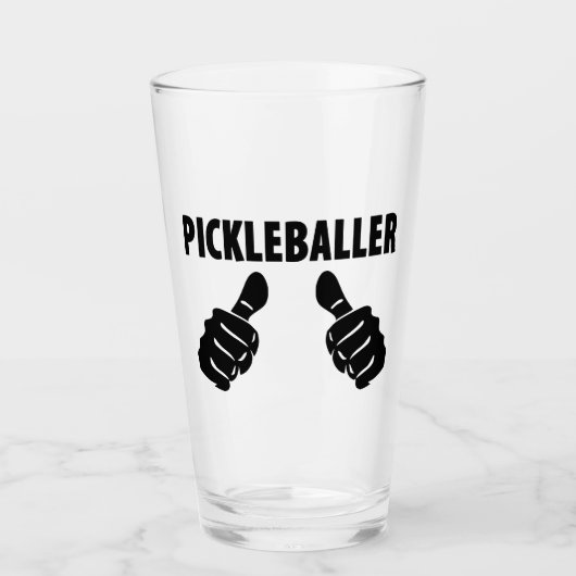 Ik ben een Pickleballer Glas (Voorkant)