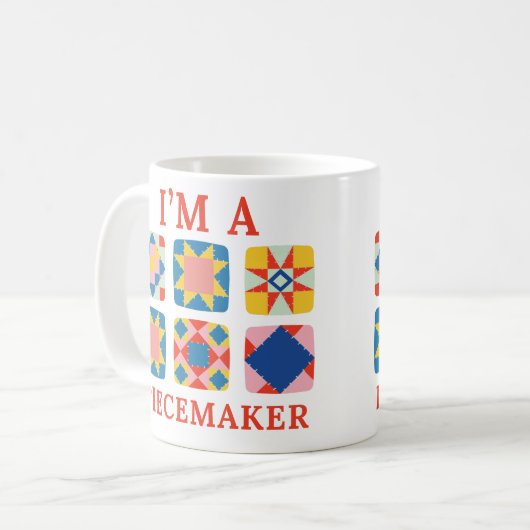 Ik ben een Piecemaker - Grappige Quilter Koffiemok (Voorkant links)
