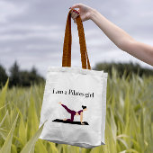 "Ik ben een Pilates Meisje"Schattigee Paarse Vrouw Tote Bag
