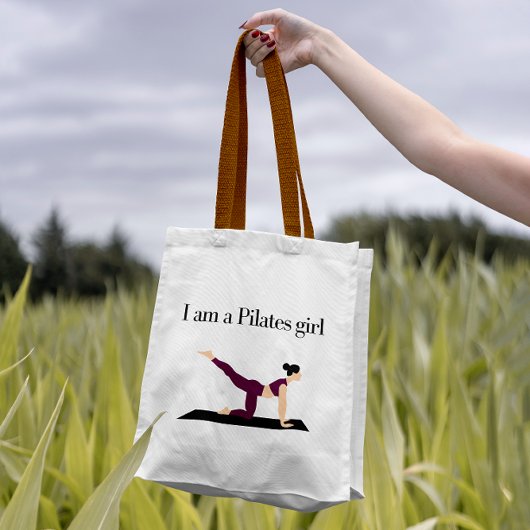 "Ik ben een Pilates Meisje"Schattigee Paarse Vrouw Tote Bag