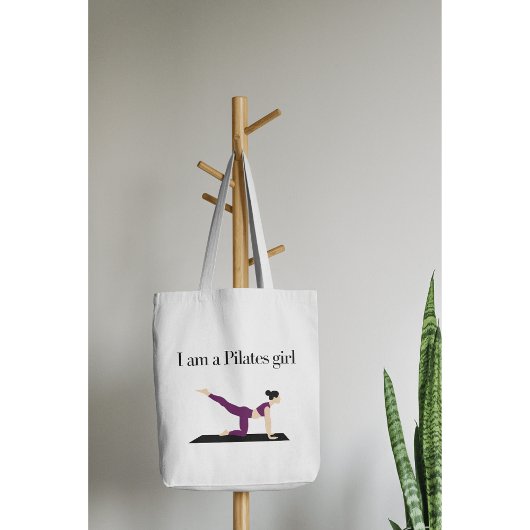 "Ik ben een Pilates Meisje"Schattigee Paarse Vrouw Tote Bag