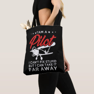 Ik ben een piloot en ik kan geen domme maar grappi tote bag