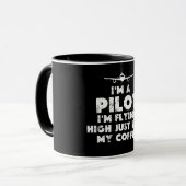Ik ben een Piloot Flying High Funny Mok (Voorkant links)
