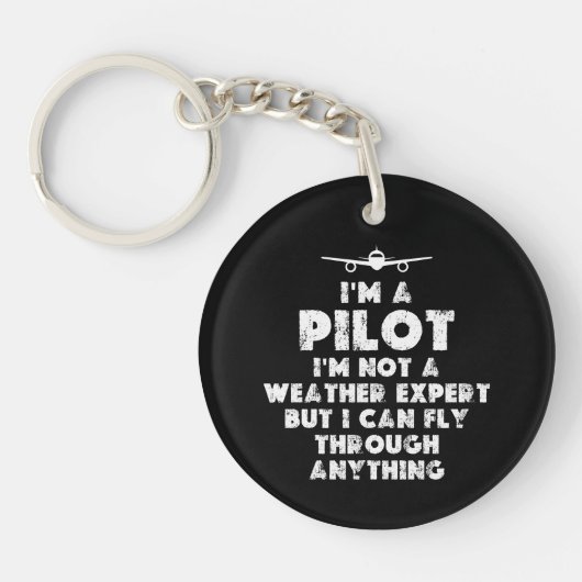 Ik ben een piloot grappig sleutelhanger (Voorkant)