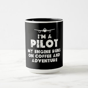 Ik ben een Pilot Grappig   Koffie en avontuur Mok
