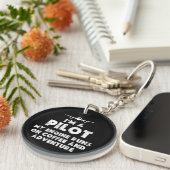 Ik ben een Pilot Grappig | Koffie en avontuur Sleutelhanger (Voorkant Rechts)