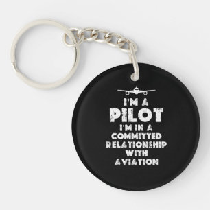 Ik ben een Pilot Grappig Sleutelhanger