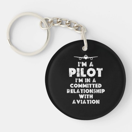 Ik ben een Pilot Grappig Sleutelhanger (Voorkant)