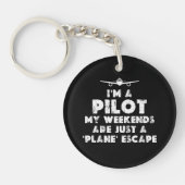 Ik ben een Pilot Grappig Sleutelhanger (Voorkant)