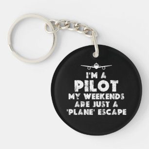 Ik ben een Pilot Grappig Sleutelhanger
