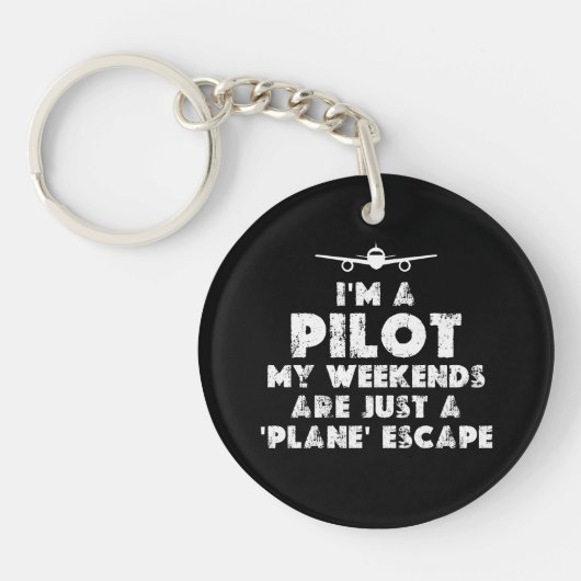 Ik ben een Pilot Grappig Sleutelhanger (Voorkant)