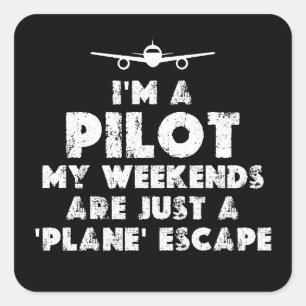 Ik ben een Pilot Grappig Vierkante Sticker