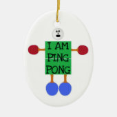 Ik ben een pingpong stick figuur keramisch ornament (Voorkant)
