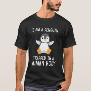 Ik ben een pinguïn gevangen in een menselijk licha t-shirt