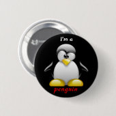 Ik ben een pinguïn ronde button 5,7 cm (Voorkant /achterkant)