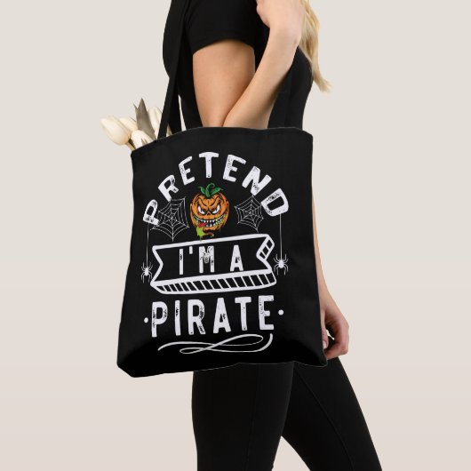 Ik ben een piraat Funny Halloween Costume Gift. Tote Bag (Dichtbij)
