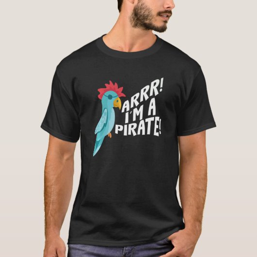 Ik ben een piraat parrot die vogels praat t-shirt (Voorkant)