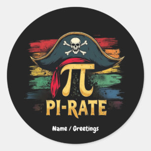 Ik ben een piraat pi dag een grappig Wiskunde avon Ronde Sticker