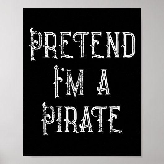 Ik ben een Pirate Lazy Halloween Costume Poster (Voorkant)