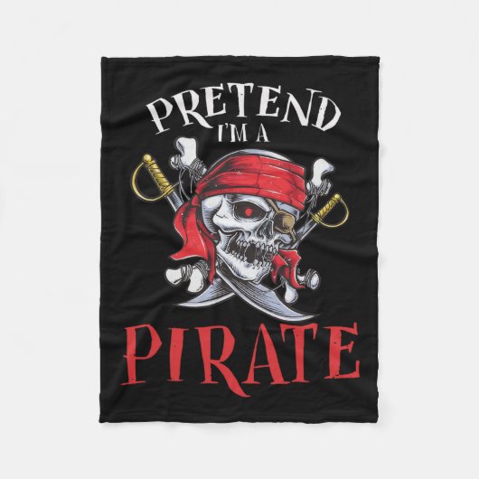 Ik ben een piratenschedel Halloween kostuum Fleece Deken (Voorkant)