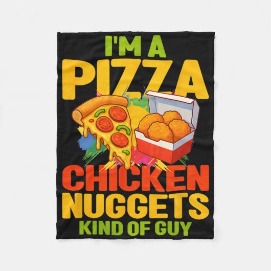 Ik ben een pizza- en kipnuggetsman fleece deken (Voorkant)