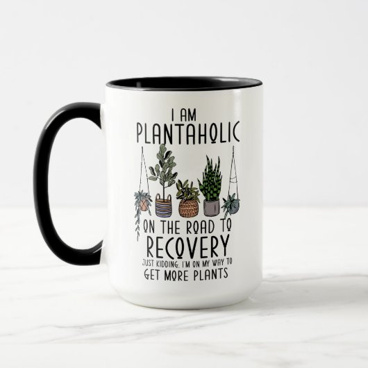 Ik ben een Plantaholic in Recovery Funny Plant mam Mok (Links)