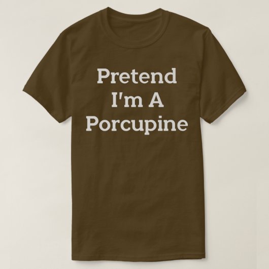 Ik ben een Porcupine Costume Party Lazy Funny H T-shirt (Design voorkant)