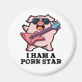 Ik ben een Pork Star Funny Rock Star Pun Magneet (Voorkant)