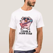 Ik ben een Pork Star Funny Rock Star Pun T-shirt (Voorkant)