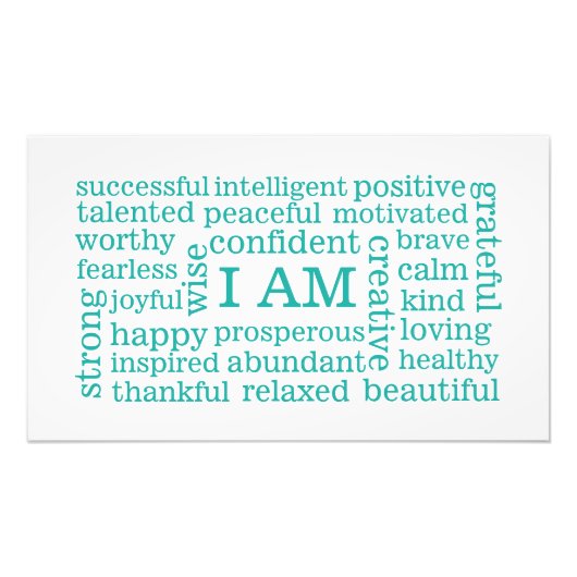 Ik ben een positieve bevestiging foto afdruk (Voorkant)