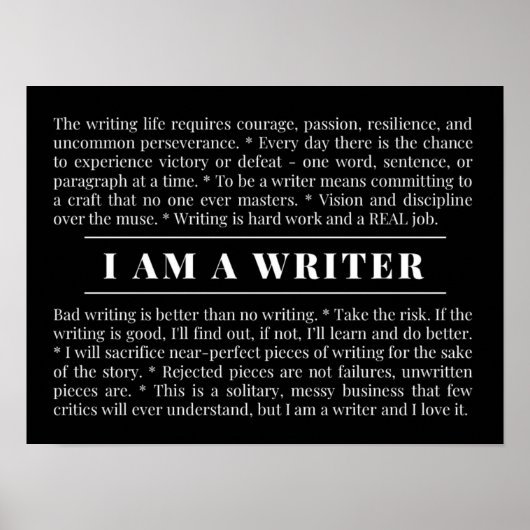 Ik ben een Poster voor schrijvers en auteurs (Voorkant)