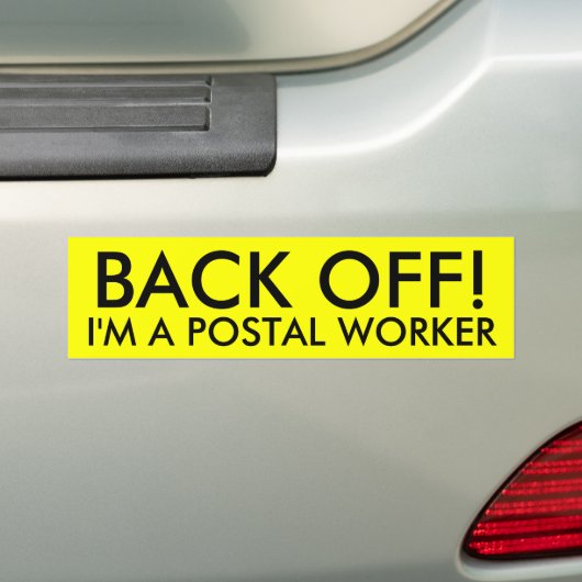 IK BEN EEN POSTWERKER. BUMPERSTICKER (Op auto)
