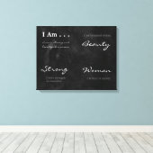 Ik ben een prachtige, sterke vrouw-Blackboard-beve Canvas Afdruk (Insitu (Houten vloer))