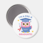 Ik ben een Pre-K afgestudeerde, Cute Uil Afgestude Magneet (Voorkant / Achterkant)