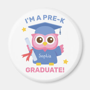Ik ben een Pre-K afgestudeerde, Cute Uil Afgestude Magneet