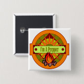 Ik ben een prepper vierkante button 5,1 cm (Voorkant /achterkant)