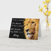 Ik ben een prinses, mijn vader een koning citaat kaart (Gele Bloem)