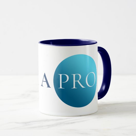 IK BEN EEN PRO | Minimalistische blauwe cirkel mok (Voorkant rechts)