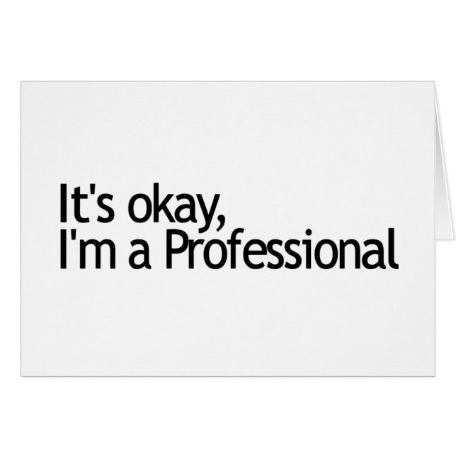 Ik ben een professional. (Voorkant Horizontaal)