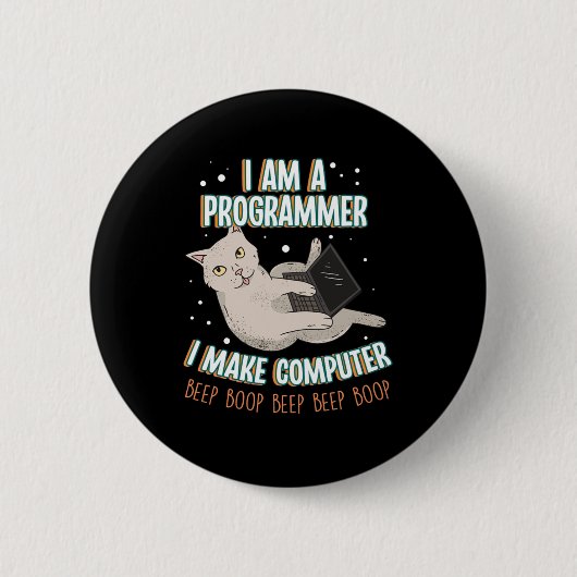 Ik ben een programmeercoderende Computer Cadeautje Ronde Button 5,7 Cm (Voorkant)