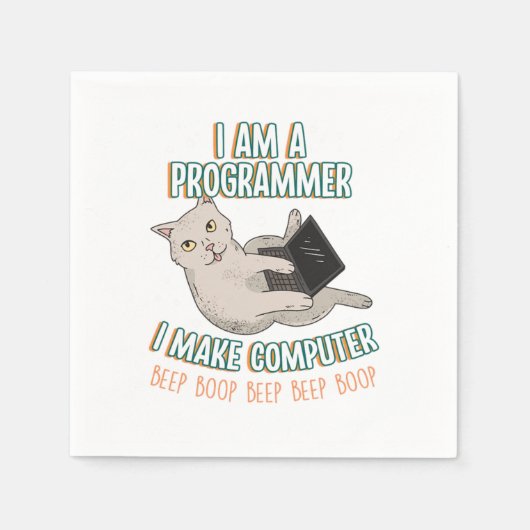 Ik ben een programmeercoderende Computer Cadeautje Servet (Voorkant)